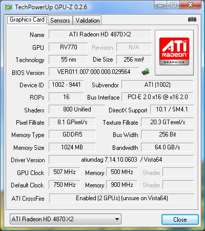 gpu-z hd4870 x2