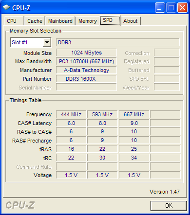 comparo ddr3 puissance-pc cpuz adata 2go