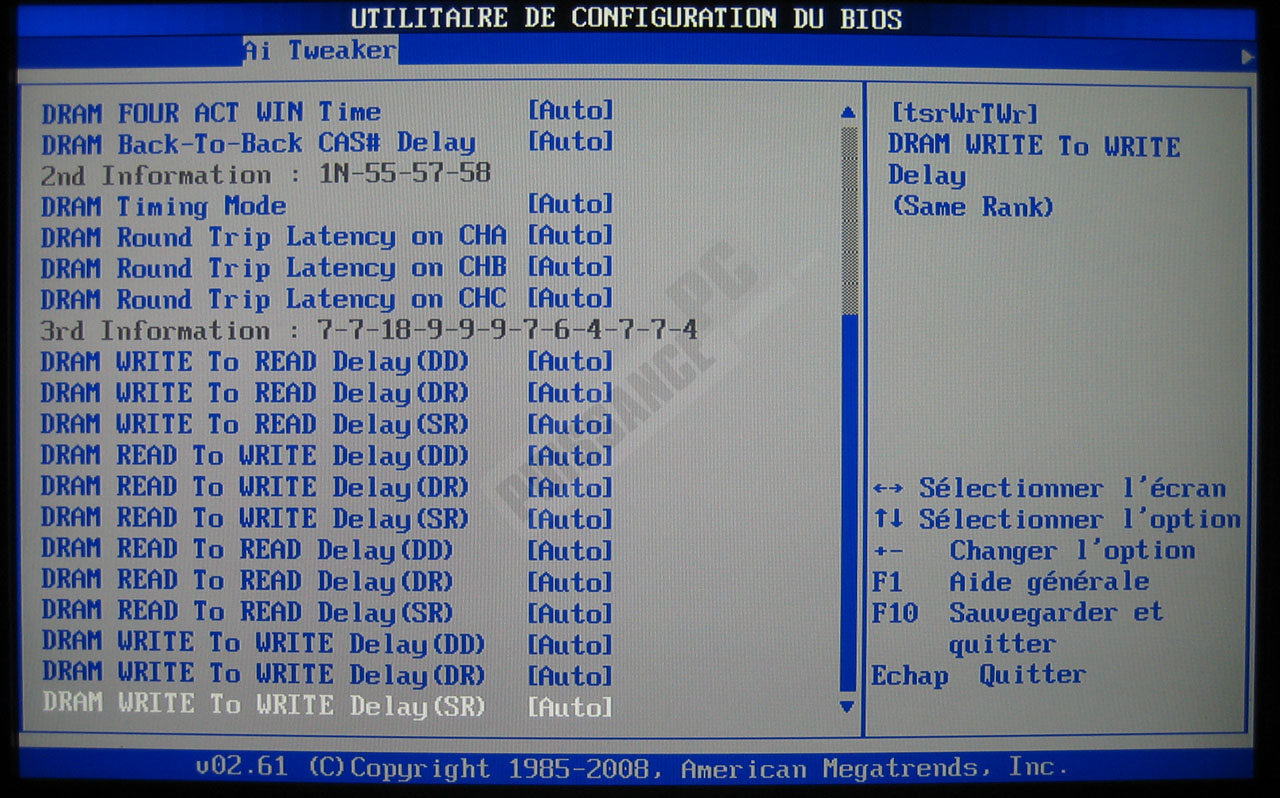 Comparatif cartes mères X58 photo Asus P6T bios