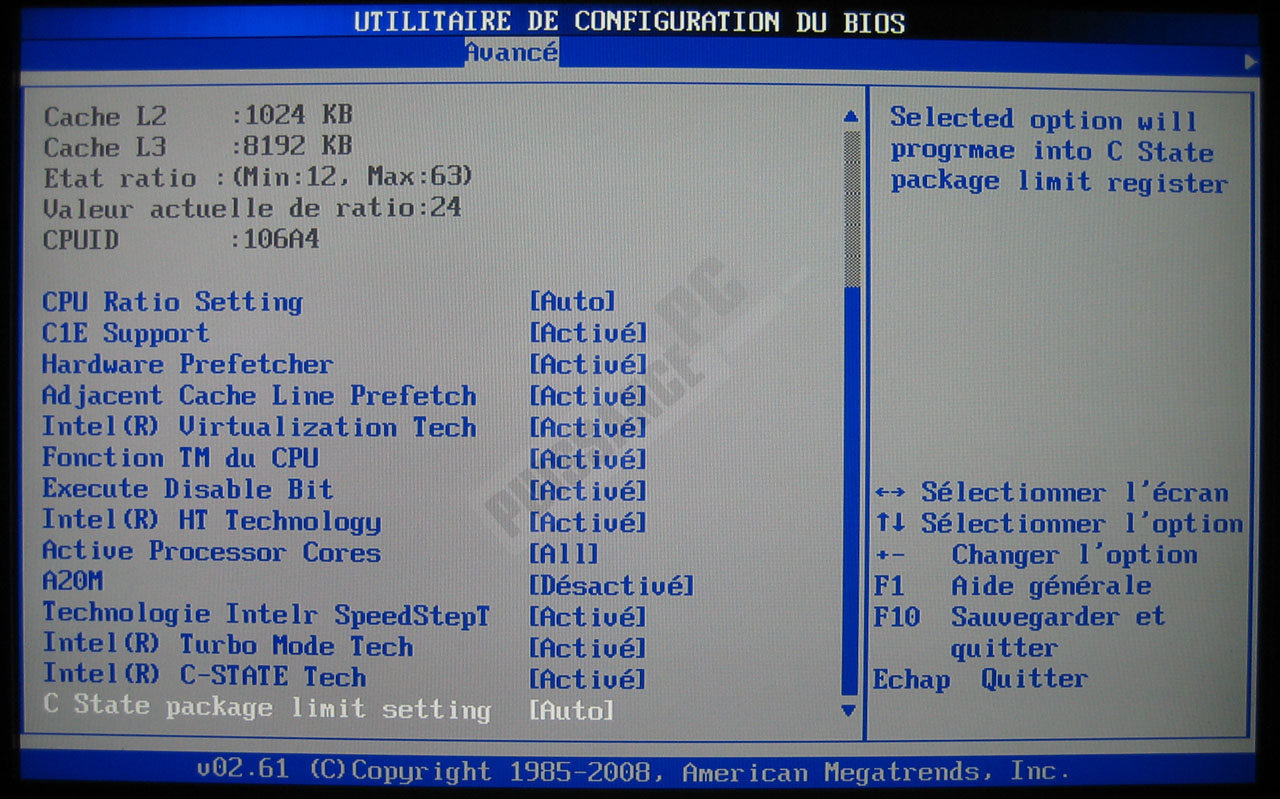 Comparatif cartes mères X58 photo Asus P6T bios