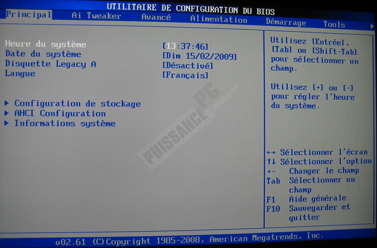 Comparatif cartes m&egrave;res X58 photo Asus P6T bios