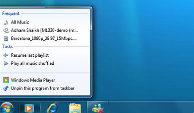 windows 7 seven jump list