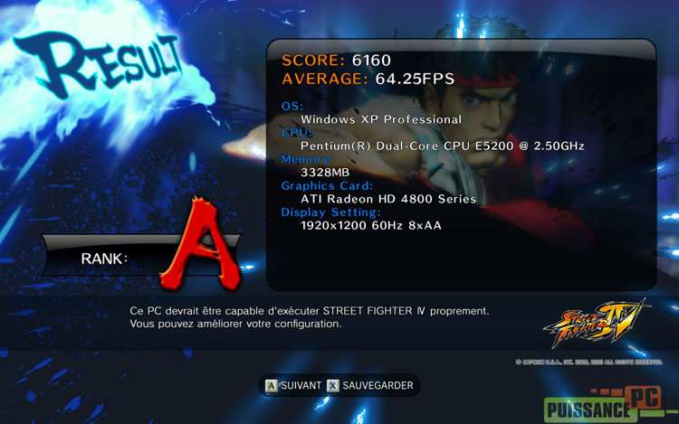 Strteet Fighter 4 benchmark accueil