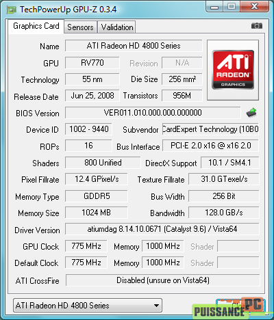 cartes graphiques mono-GPU haut de gamme juin 2009 GPUZ 4870 OC