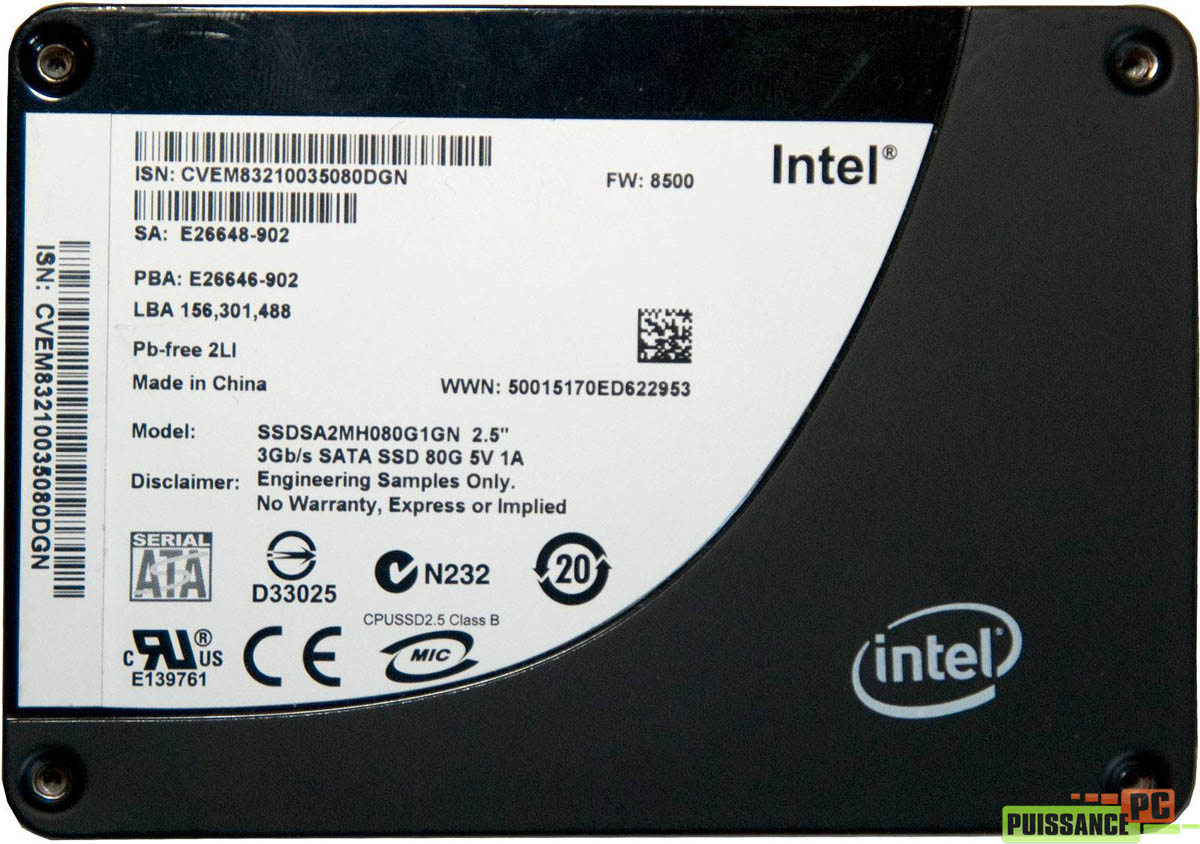 Dossier SSD X25-M 80 Go recto