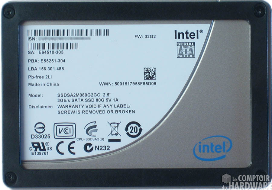 recto - Intel x25-m postville 80 Go