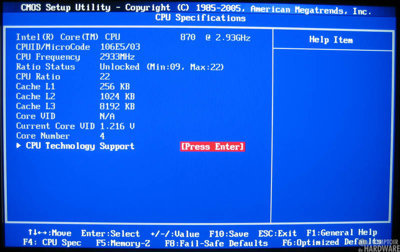 CPU specification P55-GD80