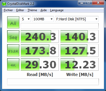 crystaldiskmark- OCZ agility 120Go