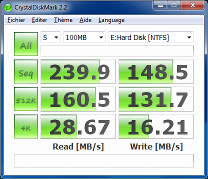 crystaldiskmark - - crucial M225 128 Go
