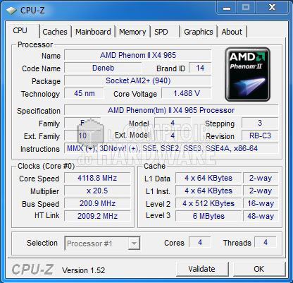 overclocking phenom II x4 965be 125w cpuz