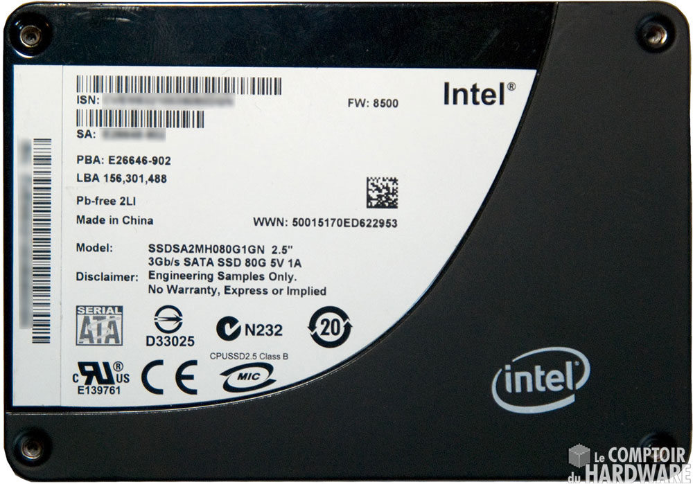 recto - Intel x25-m 80 Go