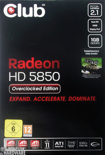 club3d hd5850 box