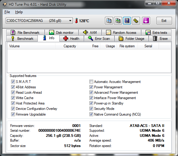 HDtune file benchmark - Crucial realssd C300 256Go