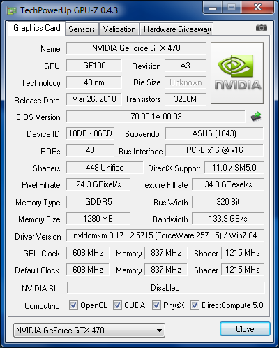 GPUZ GeFORCE GTX470