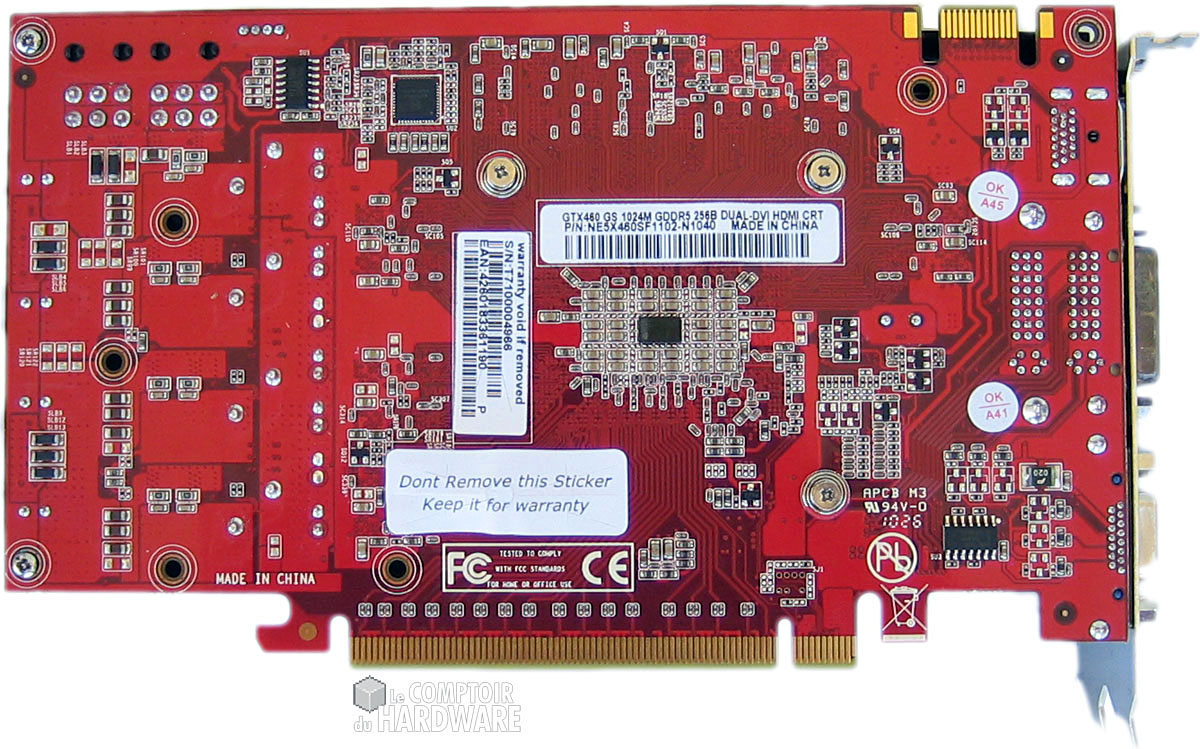 Gainward GTX 460 1 Go verso
