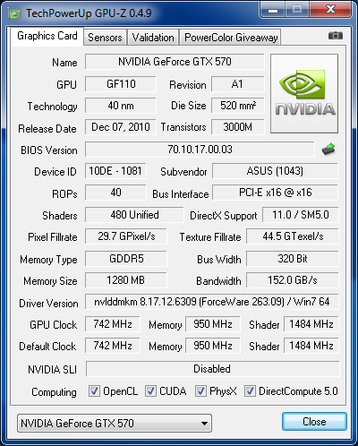 GPUZ ASUS GTX 570