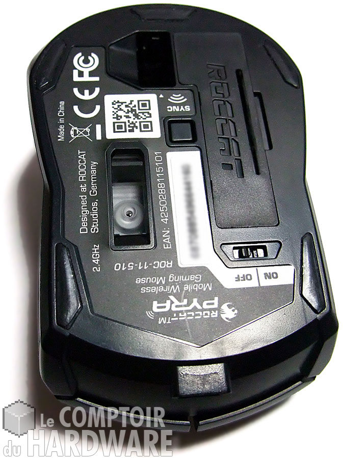 Roccat pyra wireless - dessous