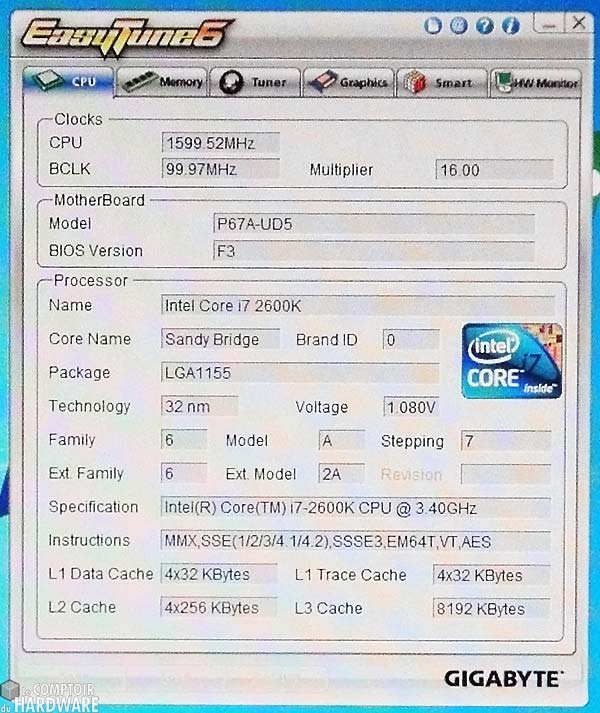 gigabyte p67a ud5 easytune6 cpu