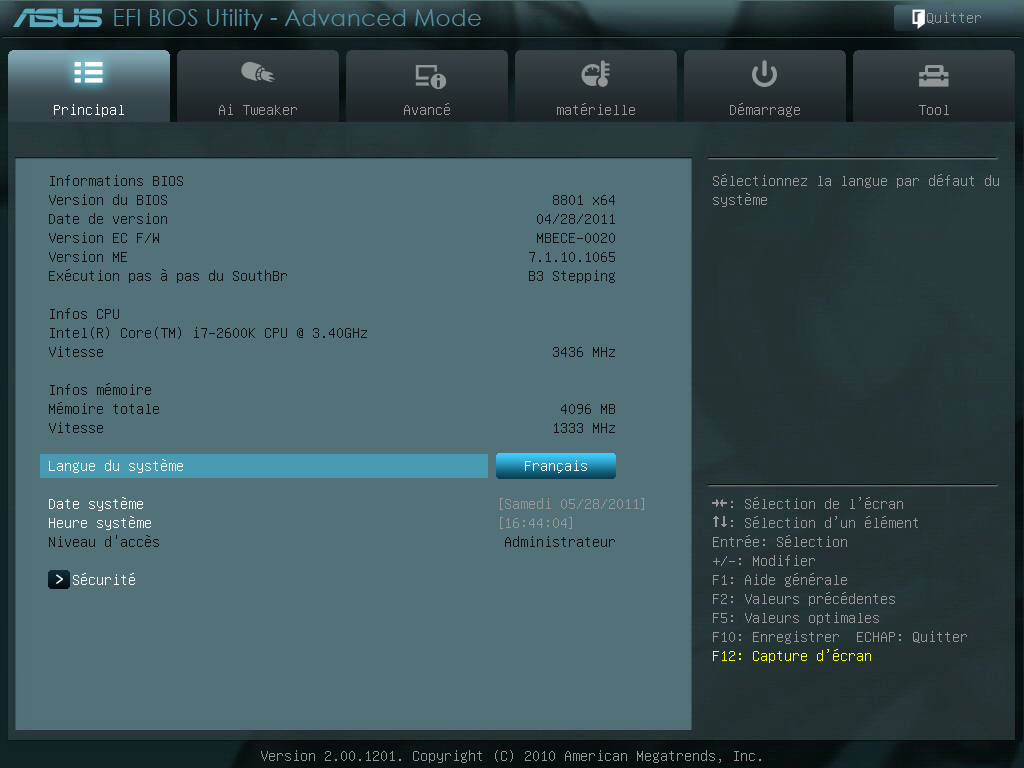 Bios Asus P8Z68-V Pro