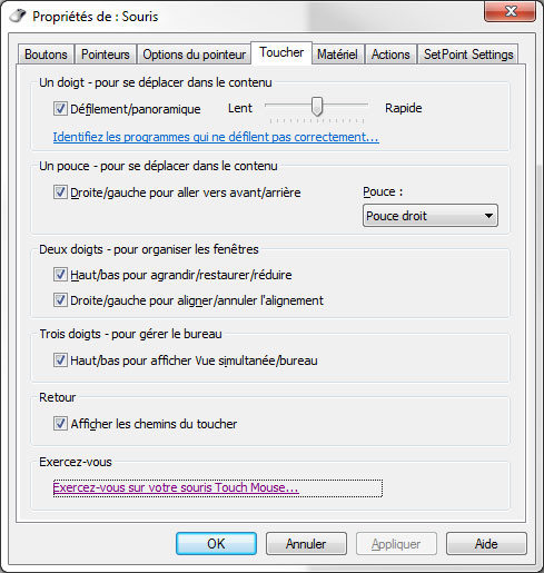 touch mouse - pilote