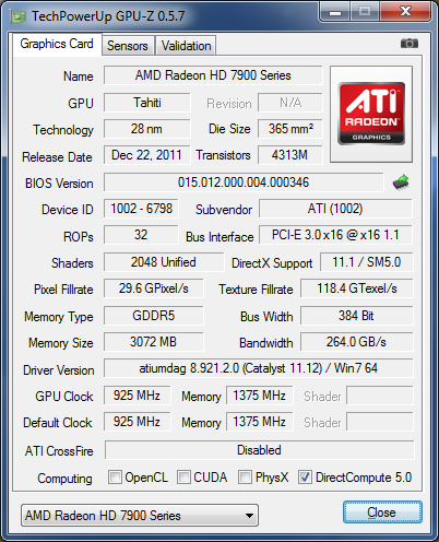 GPUZ HIS RADEON HD 7970