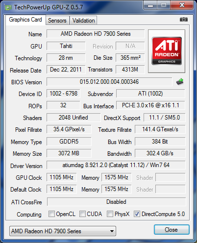 GPUZ HIS RADEON HD 7970