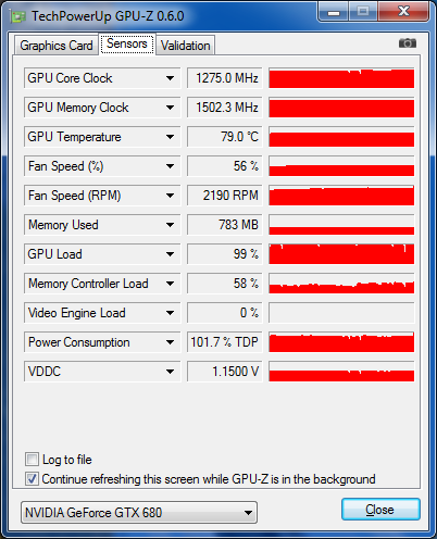 GPU-Z GTX 680 overclockée