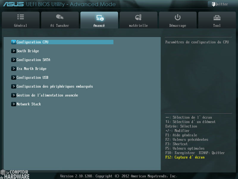 asus sabertooth z77 bios uefi advanced liste