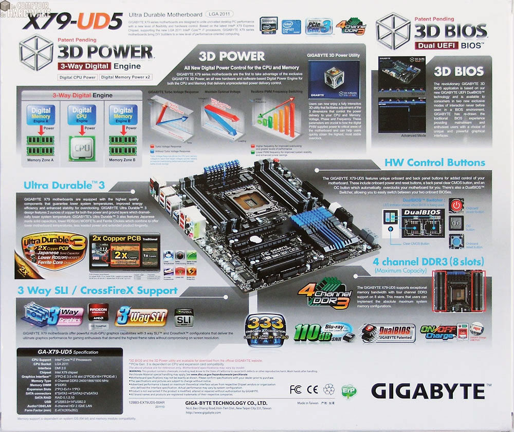 gigabyte x79 ud5 boite verso