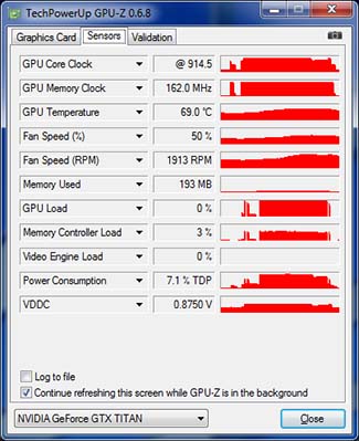 GPU-Z nVIDIA GeFORCE GTX Turbo : fréquences turbo boost 80°c