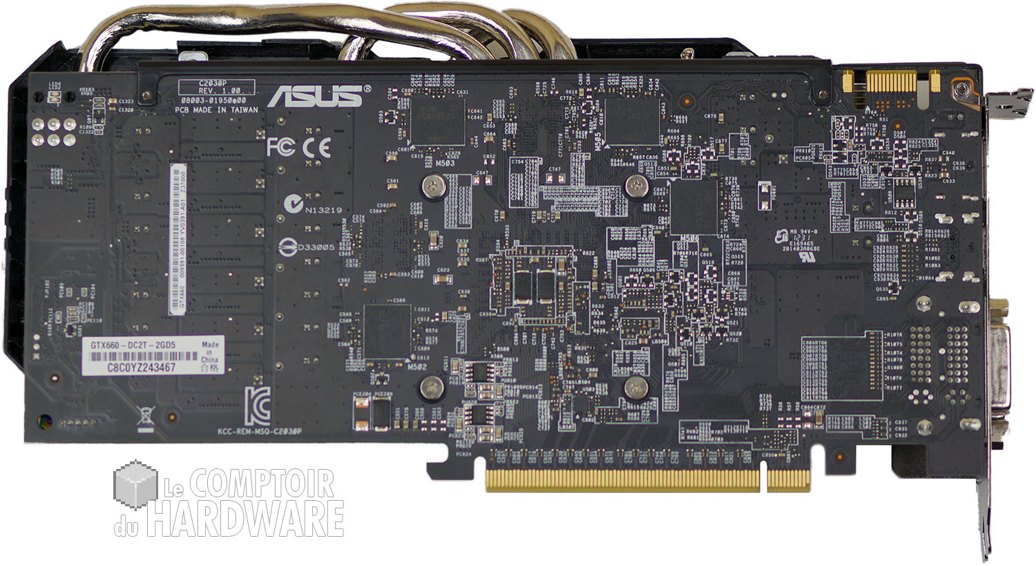 Asus GTX 660 DirectCU II TOP : face arrière