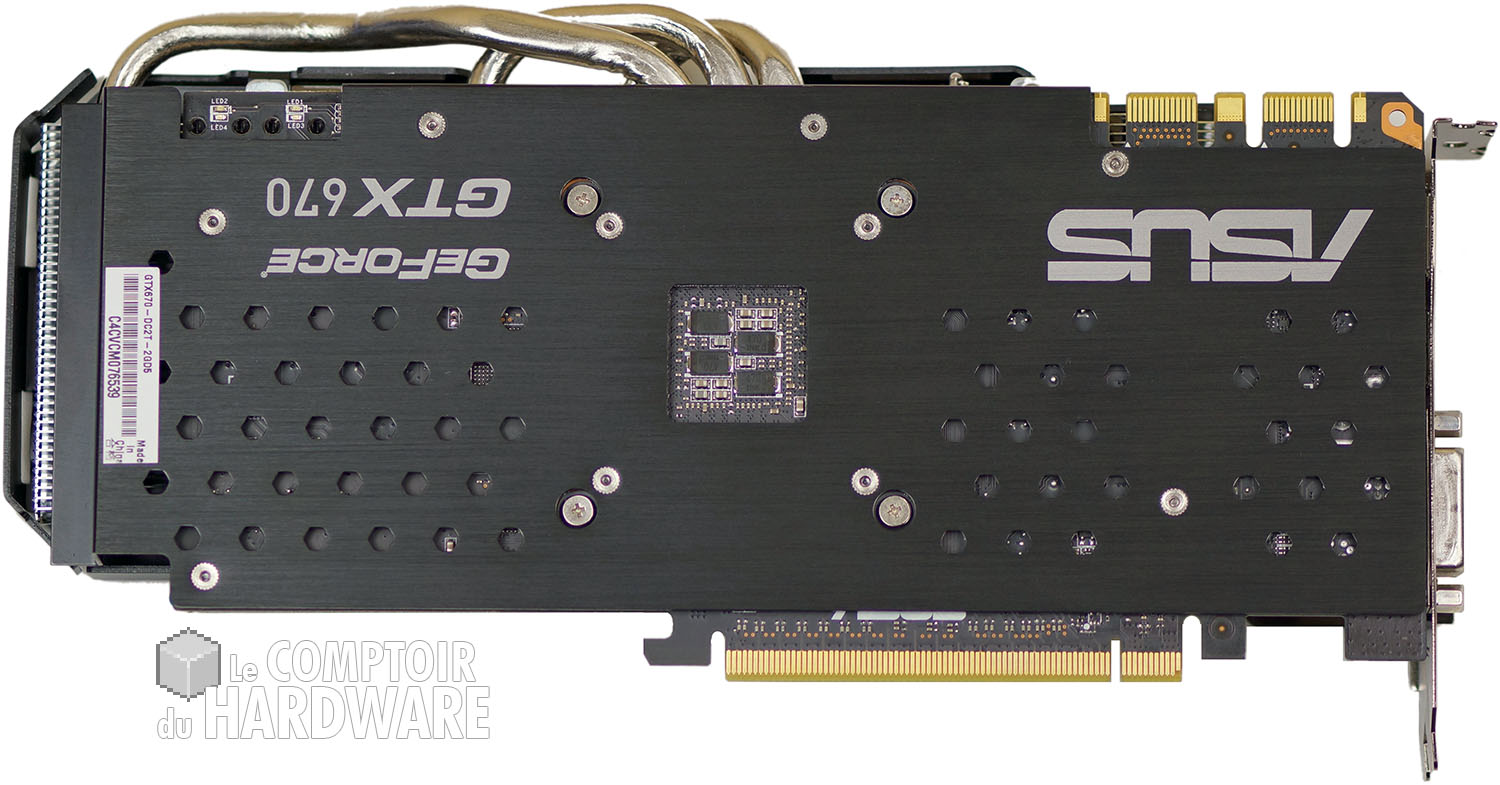 Asus GTX 670 DirectCU II TOP : face arrière