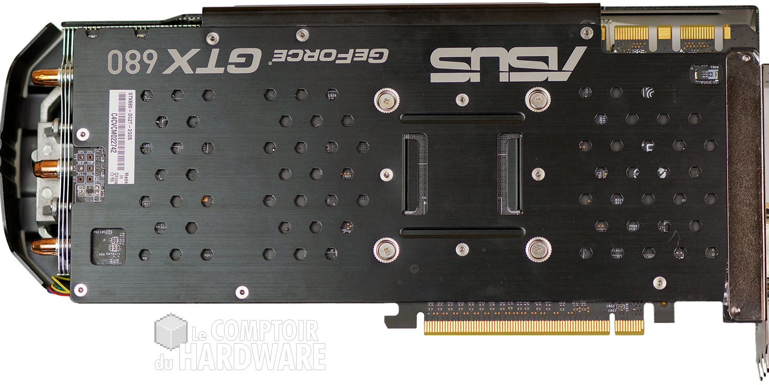 Asus GTX 680 DirectCU II TOP : face arrière