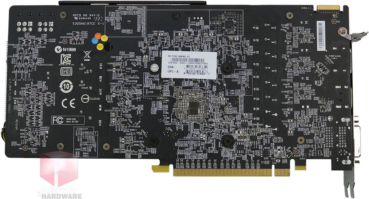 MSI R9 270X Gaming : face arrière