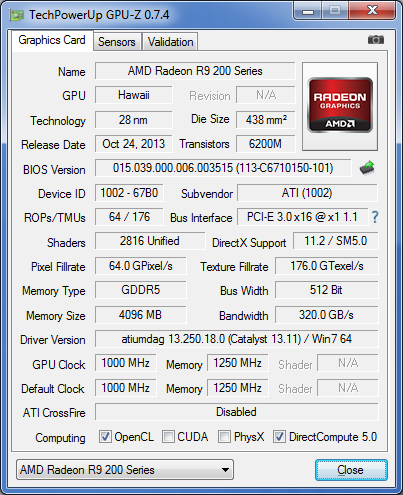 GPU-Z RADEON R9 290X