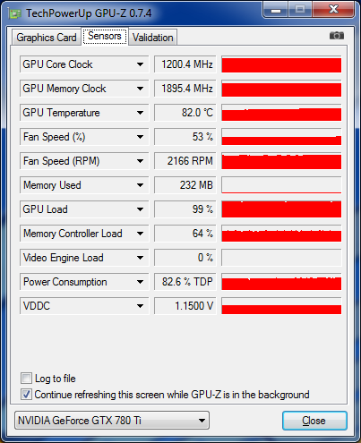 GPU-Z GTX 780Ti Overclockée