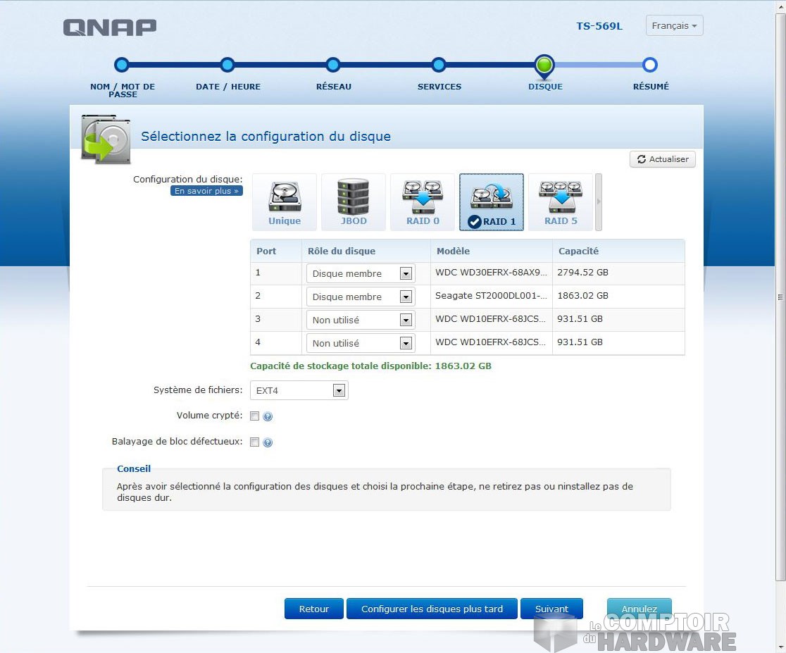 Installation - gestion volumes