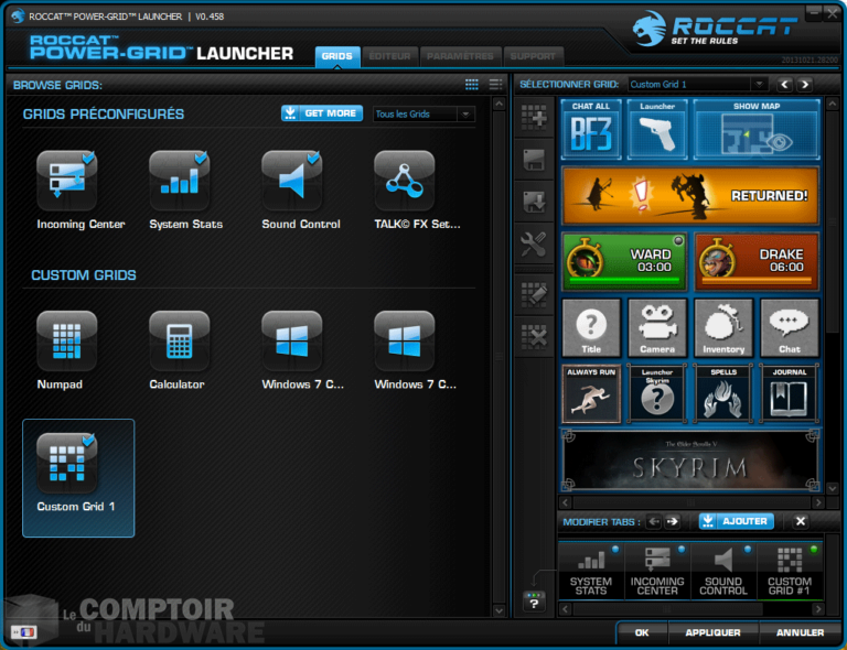 Roccat Power Grid - grille personnalisée