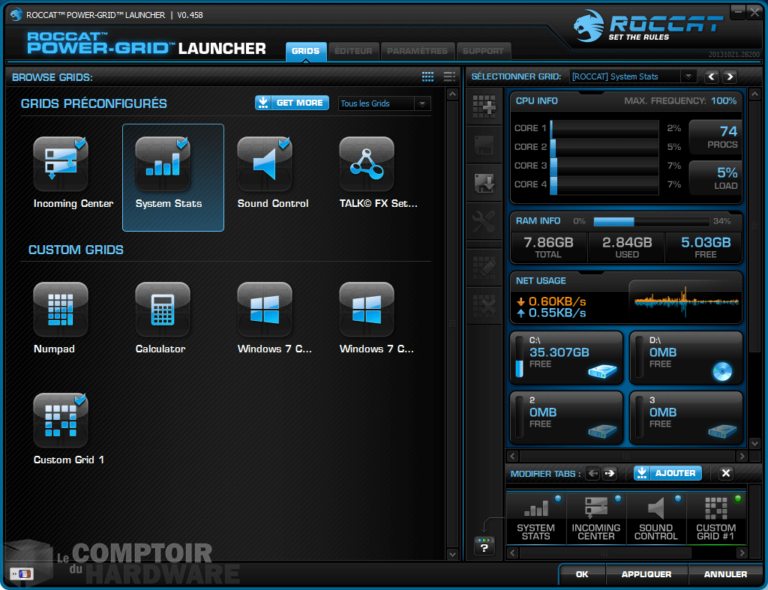 Roccat Power Grid - système