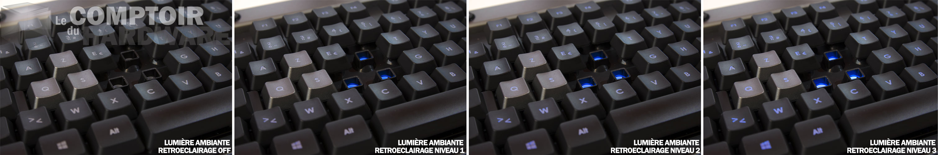 le rétroéclairage du k50, à ~45° en journée