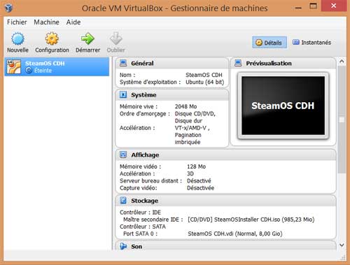Machine virtuelle pour SteamOS