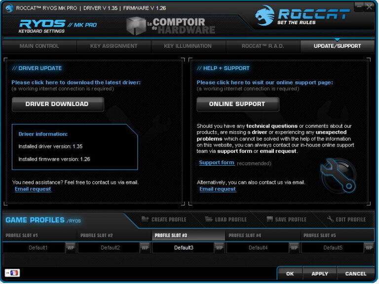 Pour les pilotes/firmware cest par là