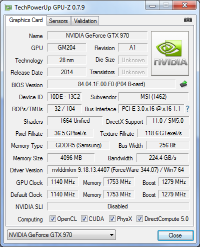 GPU-Z MSI GTX 970 Gaming