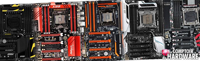 inventaire des cartes mères X99 trouvables sur le marché français