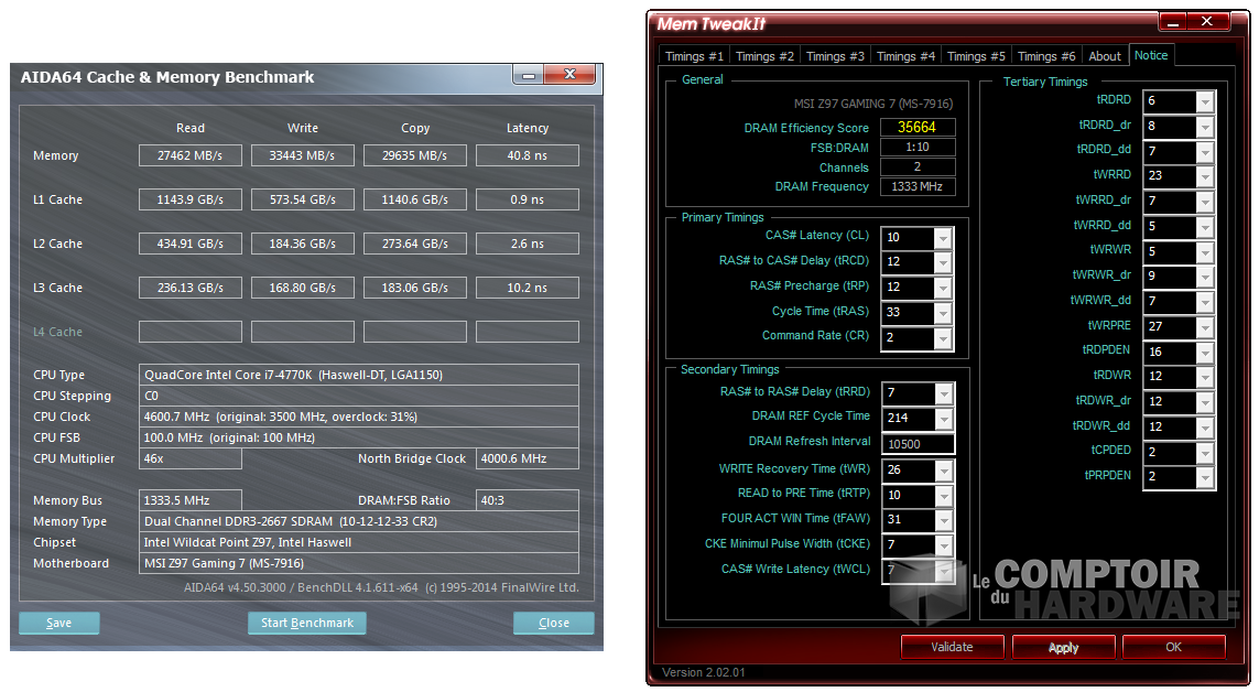 Timings tertiaires réglés automatiquement
