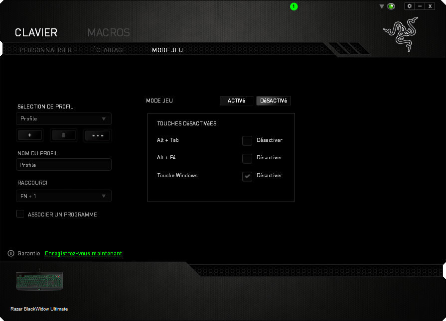 Le mode jeu, super compliqué !