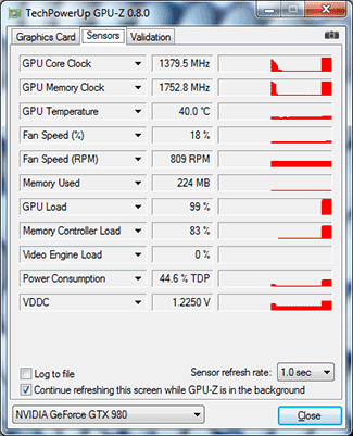 GPU-Z Gigabyte GTX 980 G1 Gaming Boost Max