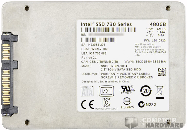 Intel 730 derrière (cest plus discret)