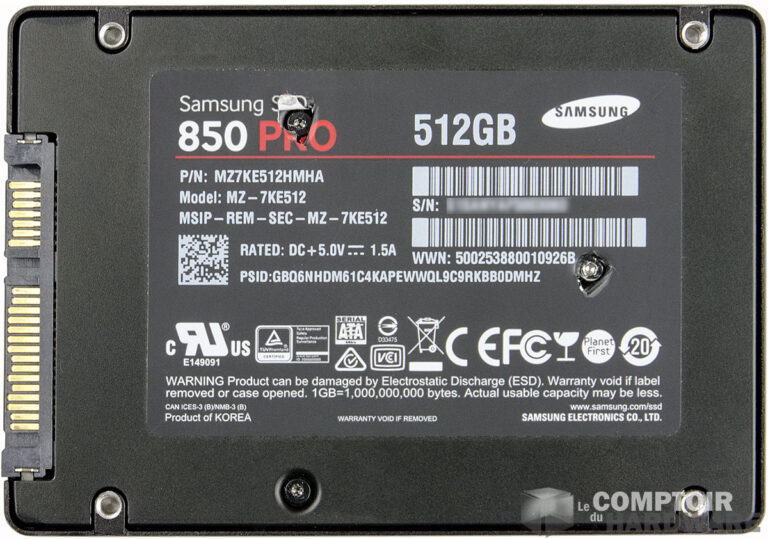 samsung 850 pro derrière (il aime aussi le cacher)