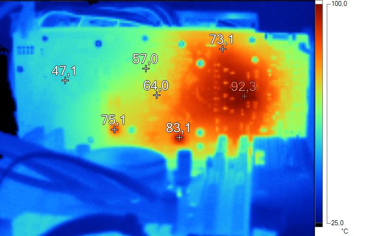 Image thermique MSI GTX 960 Gaming en charge